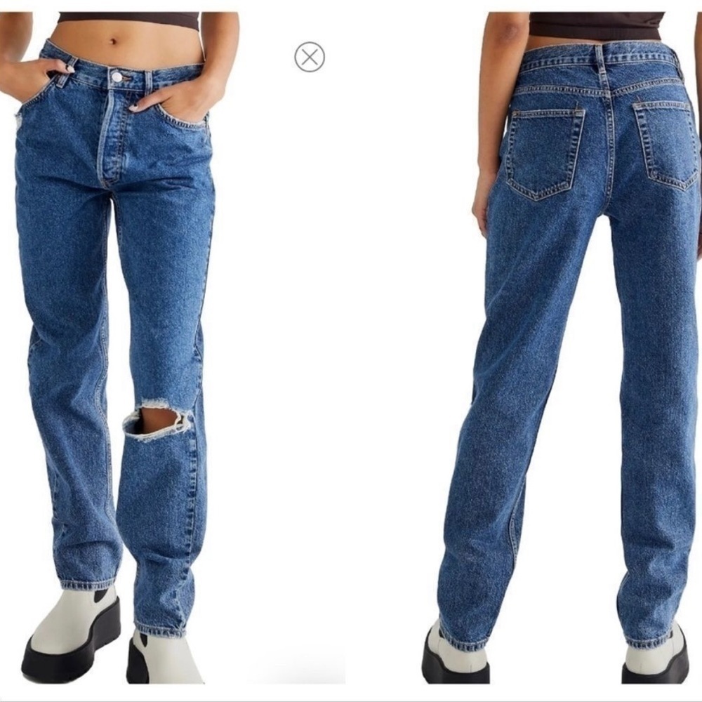 Free People We The Free The Lasso High Rise Straight Jean - Picture 4 of 4